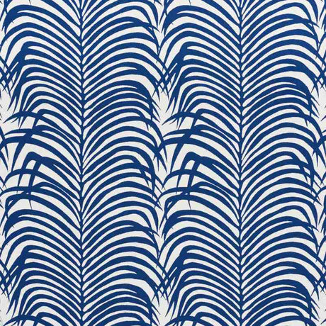 Schumacher Zebra Palm Navy 73170 Indoor / Outdoor Prints and Wovens Collection Upholstery Fabric