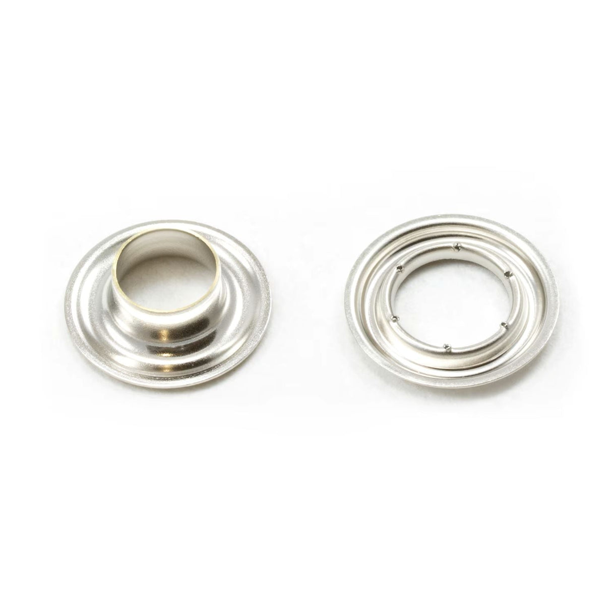 Sharpened Edge Grommet with Small Tooth Washer #2 Nickel-Plated Brass 3/8" 500 pack