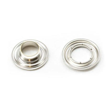 Sharpened Edge Grommet with Small Tooth Washer #2 Nickel-Plated Brass 3/8" 500 pack
