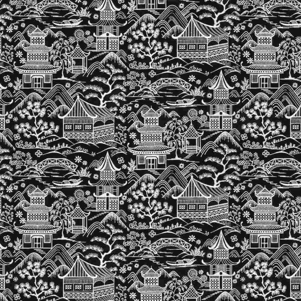 Stout Upsala Black/White 2 Rainbow Library Collection Multipurpose Fabric