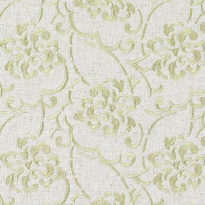 Suburban 73034-20 Natural / Green Barton Embroideries Collection Multipurpose Fabric