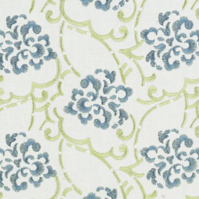 Suburban 73034-601 Aqua / Green Barton Embroideries Collection Multipurpose Fabric