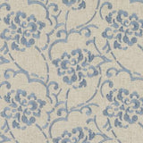 Suburban 73034-693 Natural / Aqua Barton Embroideries Collection Multipurpose Fabric
