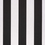Sunbrella Beaufort Black / White 6 Bar 5704-0000 46-Inch Stripes Awning / Shade Fabric