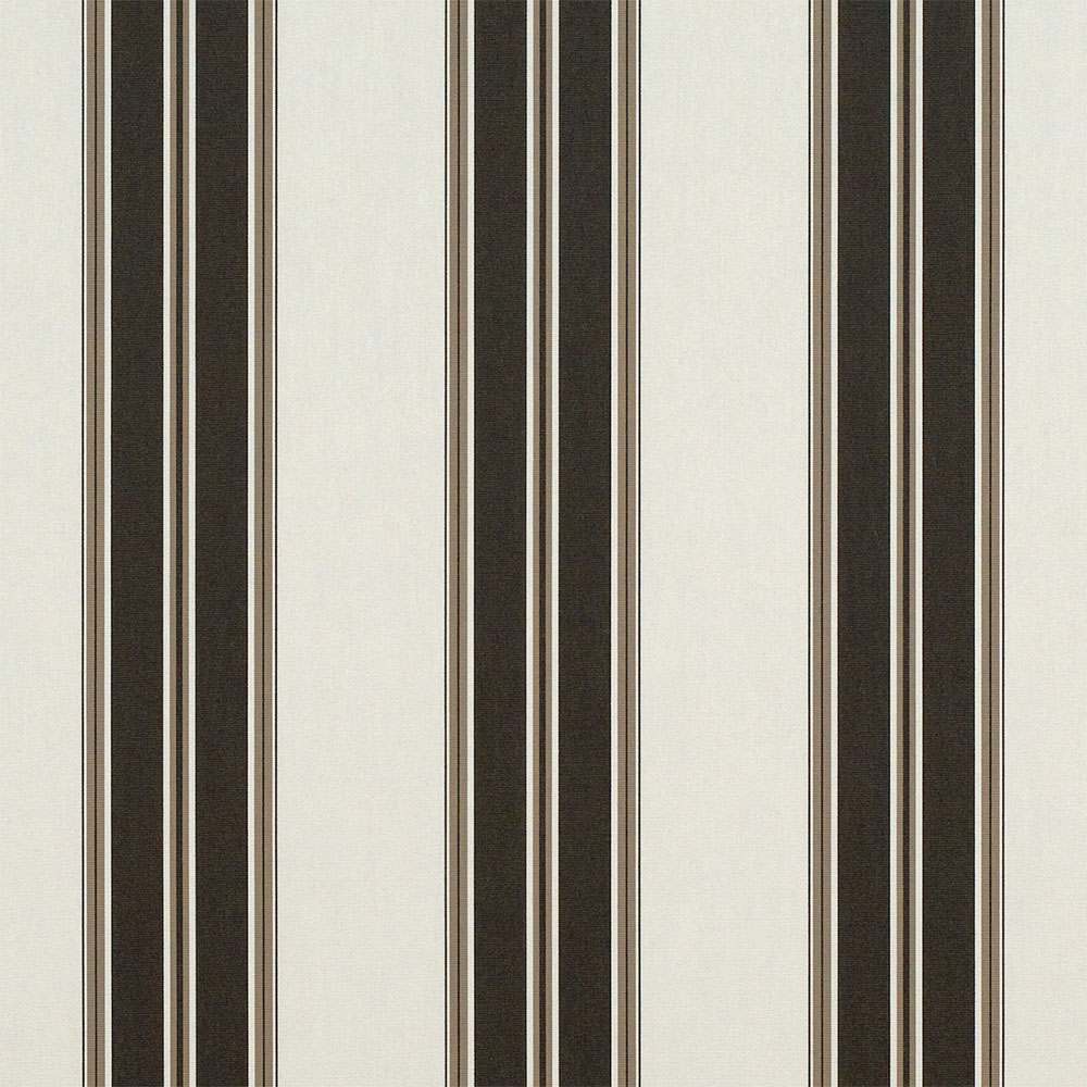 Sunbrella Black / Taupe Fancy 4946-0000 46-Inch Stripes Awning / Shade Fabric