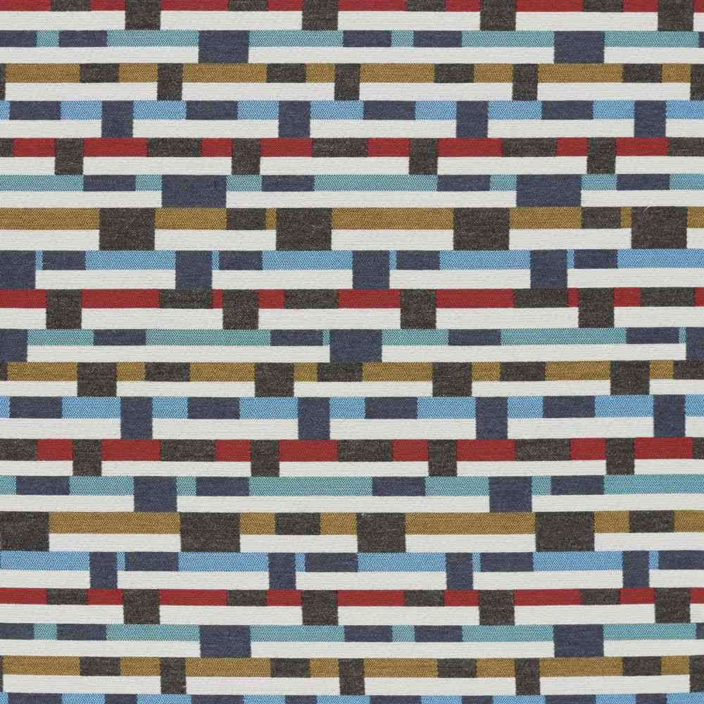 Sunbrella by Mayer Metal Strips Regatta 434-004 Vollis Simpson Collection Upholstery Fabric