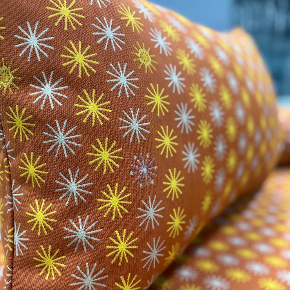 Sunbrella by Mayer Spokes Sunset 435-009 Vollis Simpson Collection Upholstery Fabric