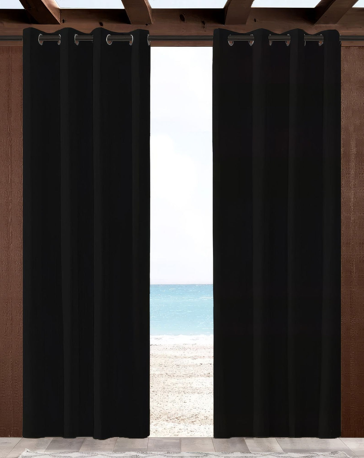Sunbrella Canvas Black Indoor/Outdoor Curtain Panel