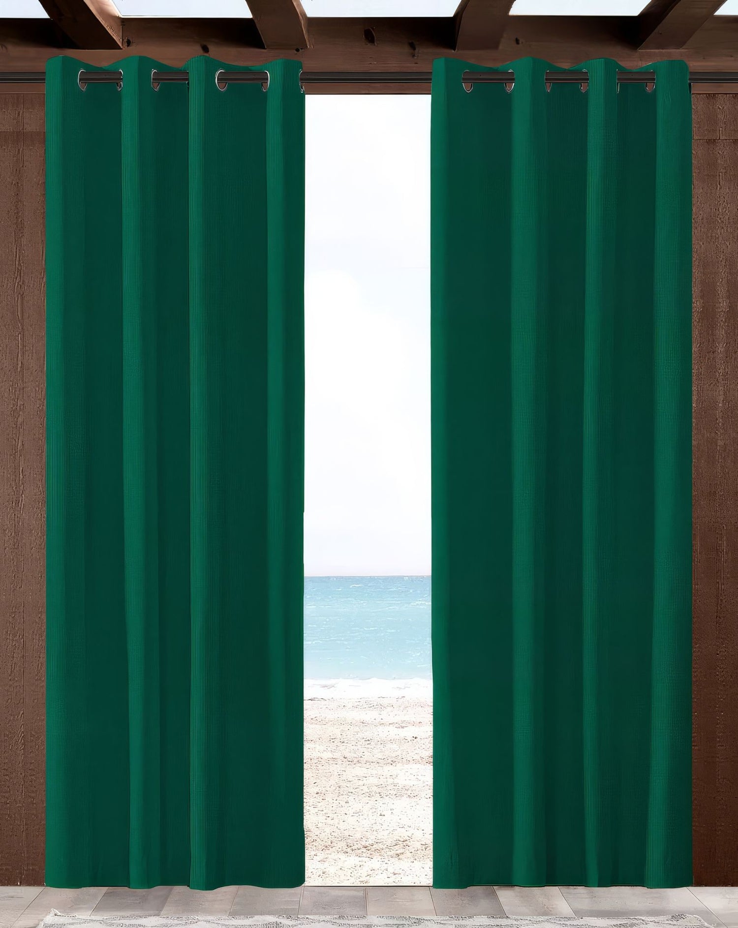 Sunbrella Canvas Forest Green Indoor/Outdoor Curtain Panel