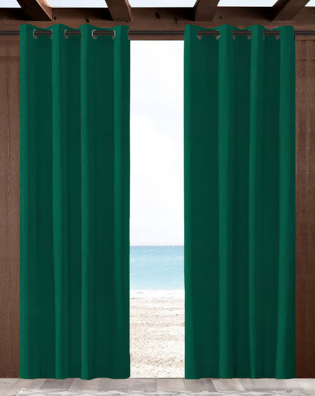 Sunbrella Canvas Forest Green Indoor/Outdoor Curtain Panel