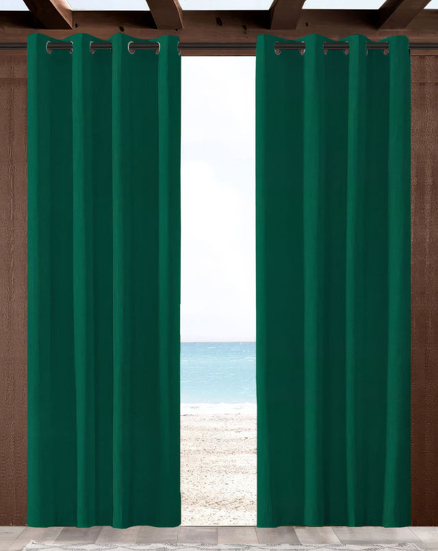 Sunbrella Canvas Forest Green Indoor/Outdoor Curtain Panel