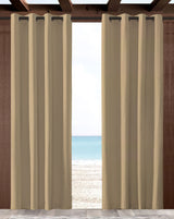 Sunbrella Canvas Heather Beige Indoor/Outdoor Curtain Panel