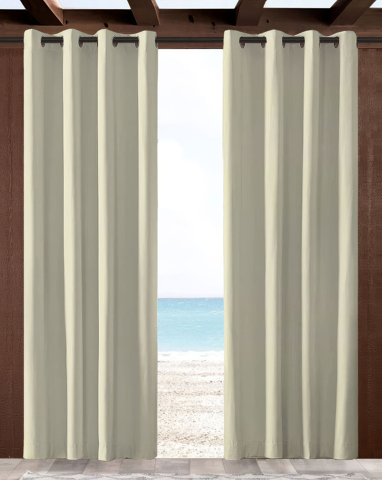 Sunbrella Canvas Natural Indoor/Outdoor Curtain Panel