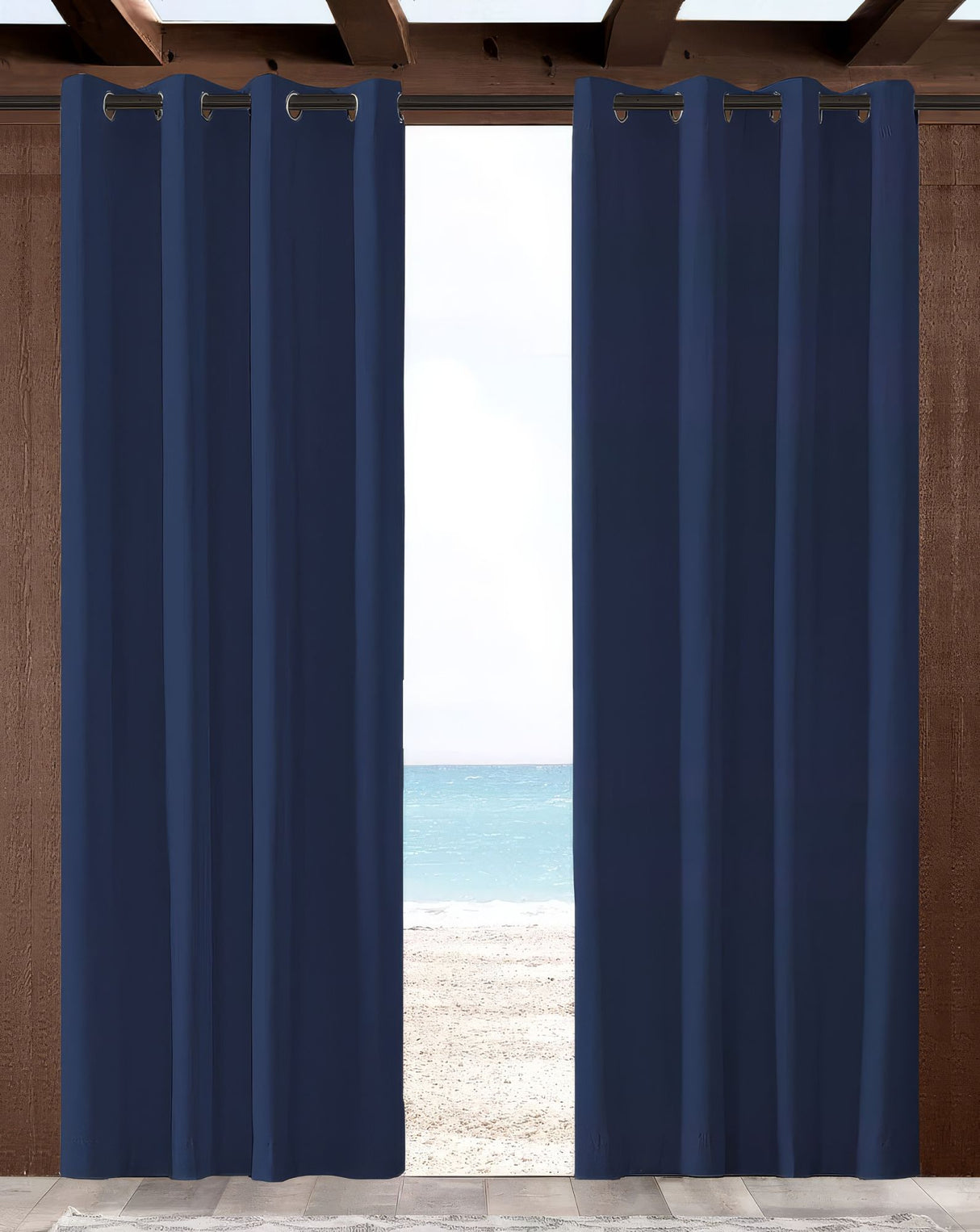 Sunbrella Canvas Navy Indoor/Outdoor Curtain Panel