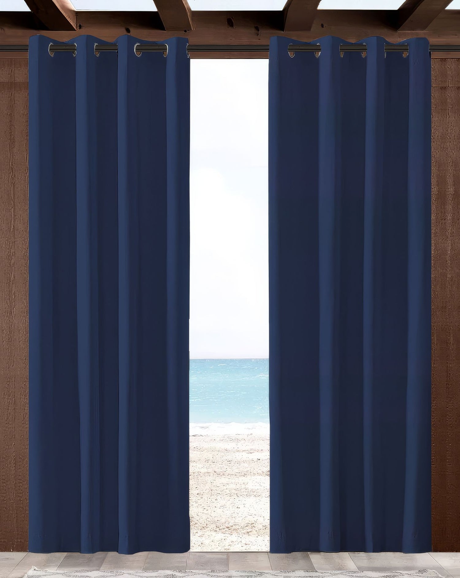 Sunbrella Canvas Navy Indoor/Outdoor Curtain Panel