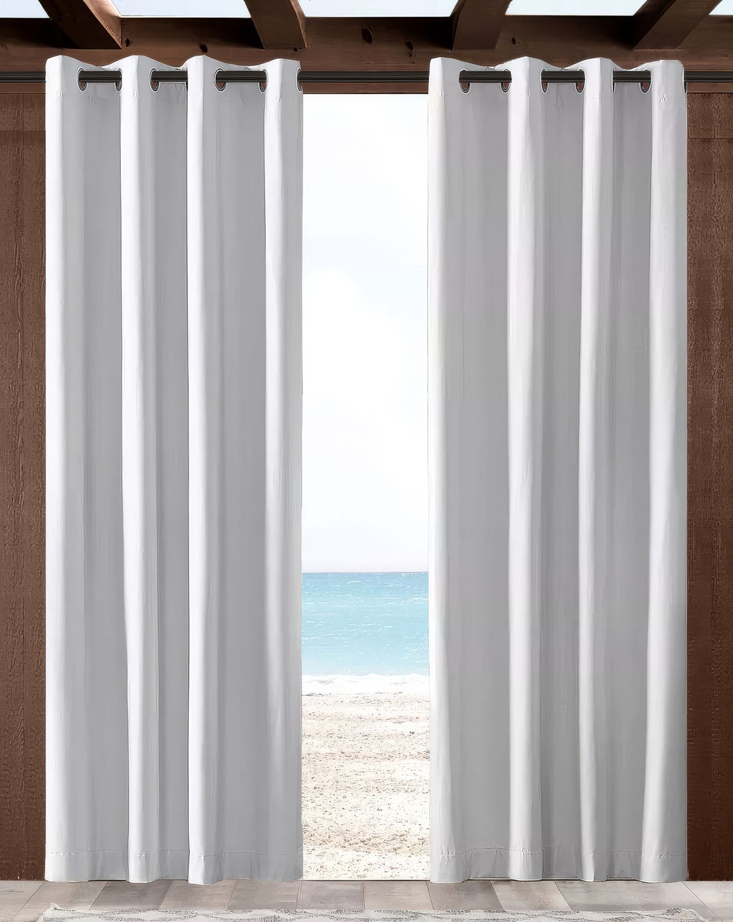 Sunbrella Canvas White Indoor/Outdoor Curtain Panel