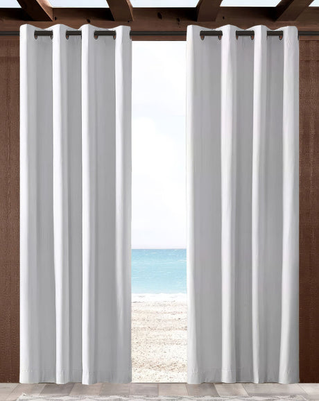 Sunbrella Canvas White Indoor/Outdoor Curtain Panel