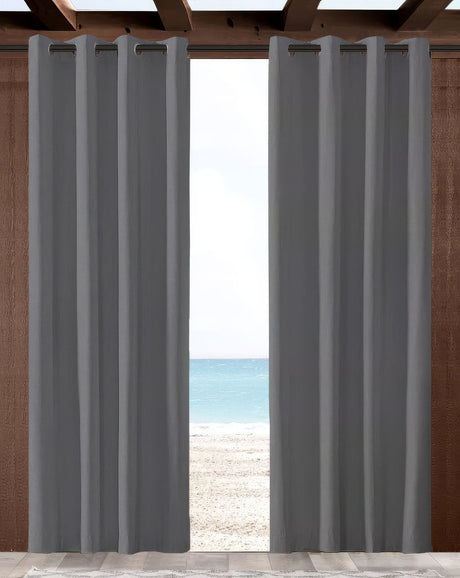 Sunbrella Cast Charcoal Indoor/Outdoor Curtain Panel