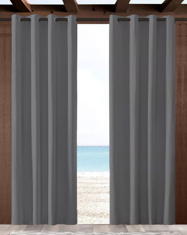 Sunbrella Cast Charcoal Indoor/Outdoor Curtain Panel