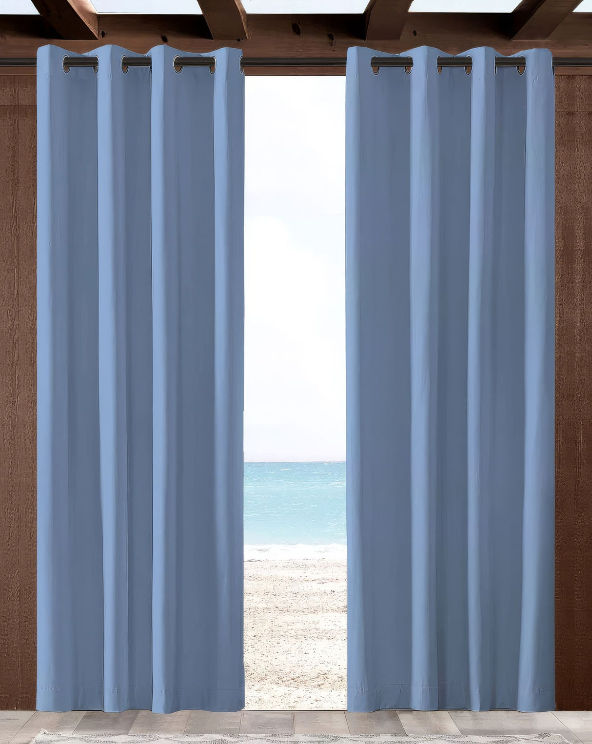 Sunbrella Cast Ocean Indoor/Outdoor Curtain Panel