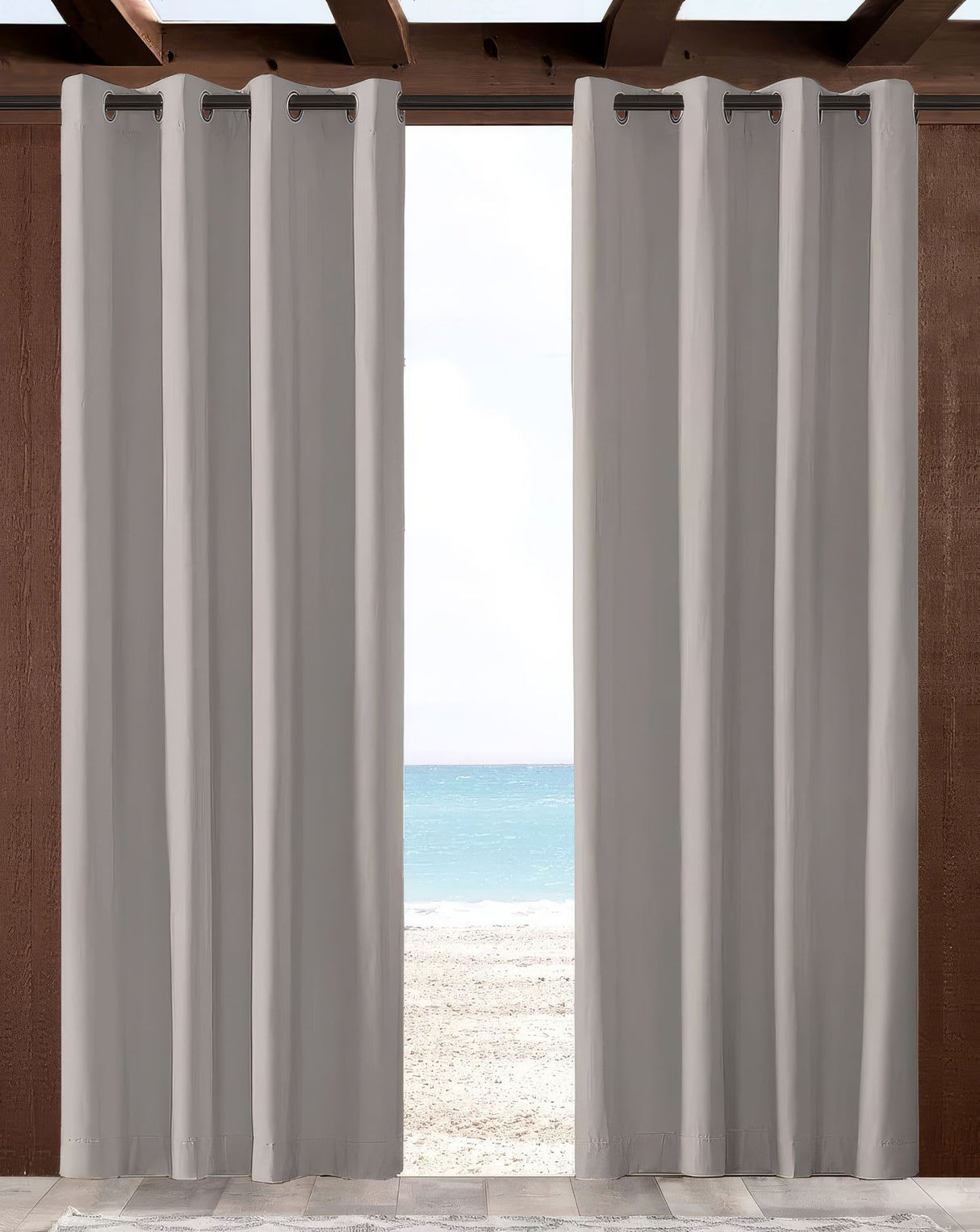 Sunbrella Cast Silver Indoor/Outdoor Curtain Panel