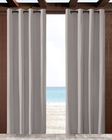 Sunbrella Cast Silver Indoor/Outdoor Curtain Panel