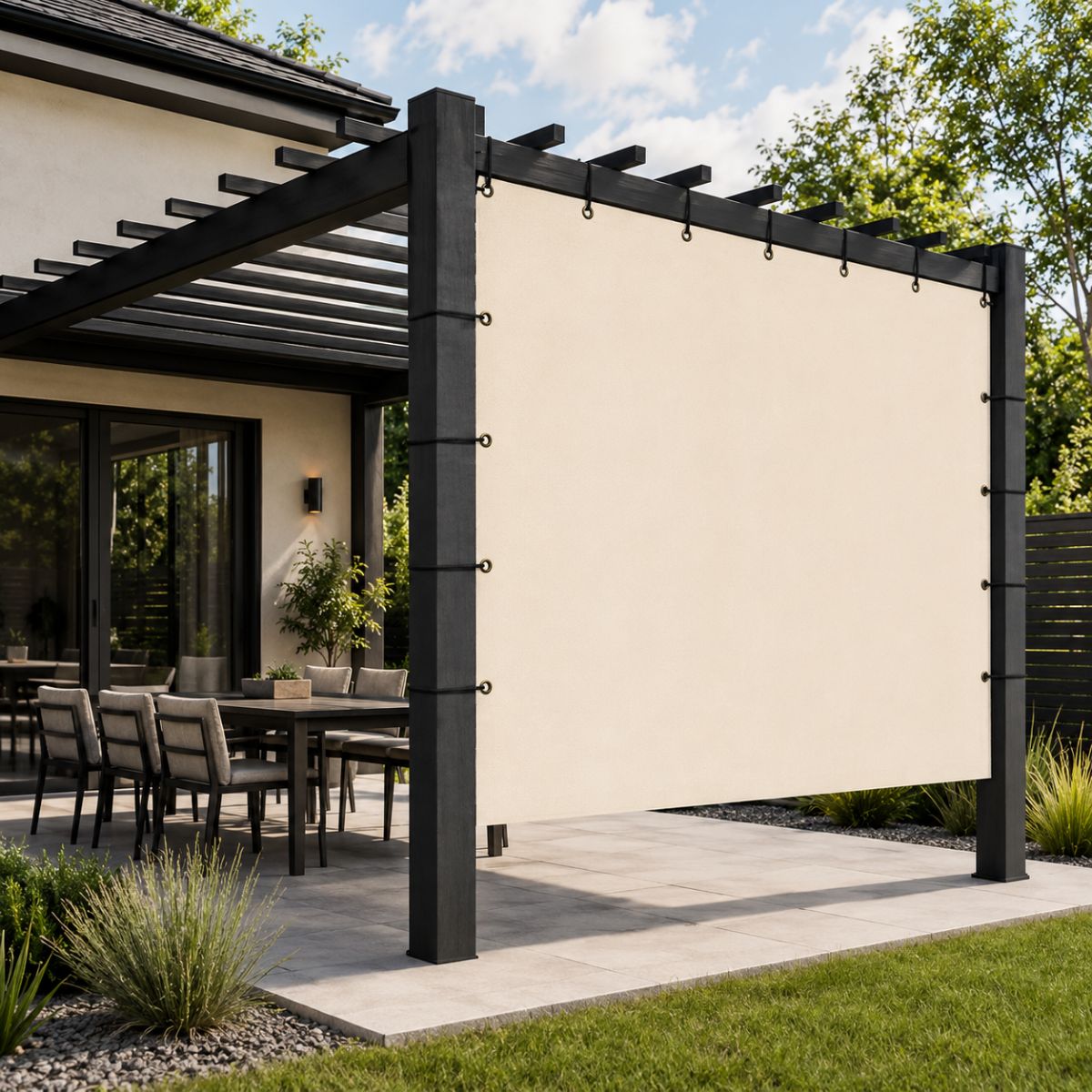 Custom Size Sunbrella Fabric Panel with Grommets