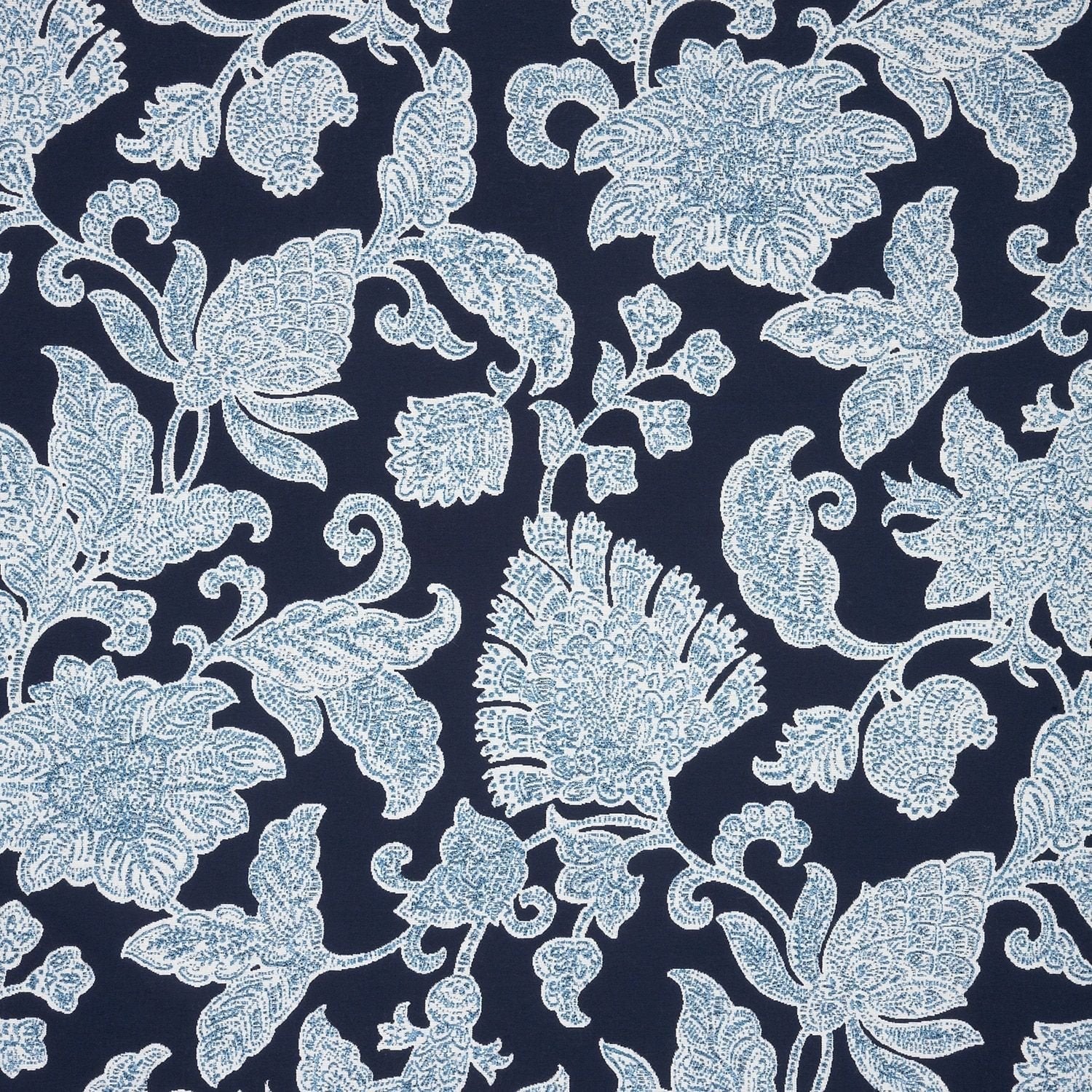 Sunbrella Floral Song Navy 146023 - 0003 Upholstery Fabric