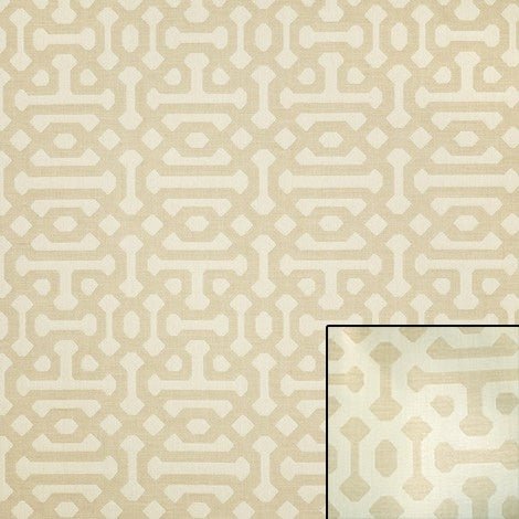 Sunbrella Fretwork Flax 45991-0001 Elements Collection - Reversible Upholstery Fabric (Dark Side)