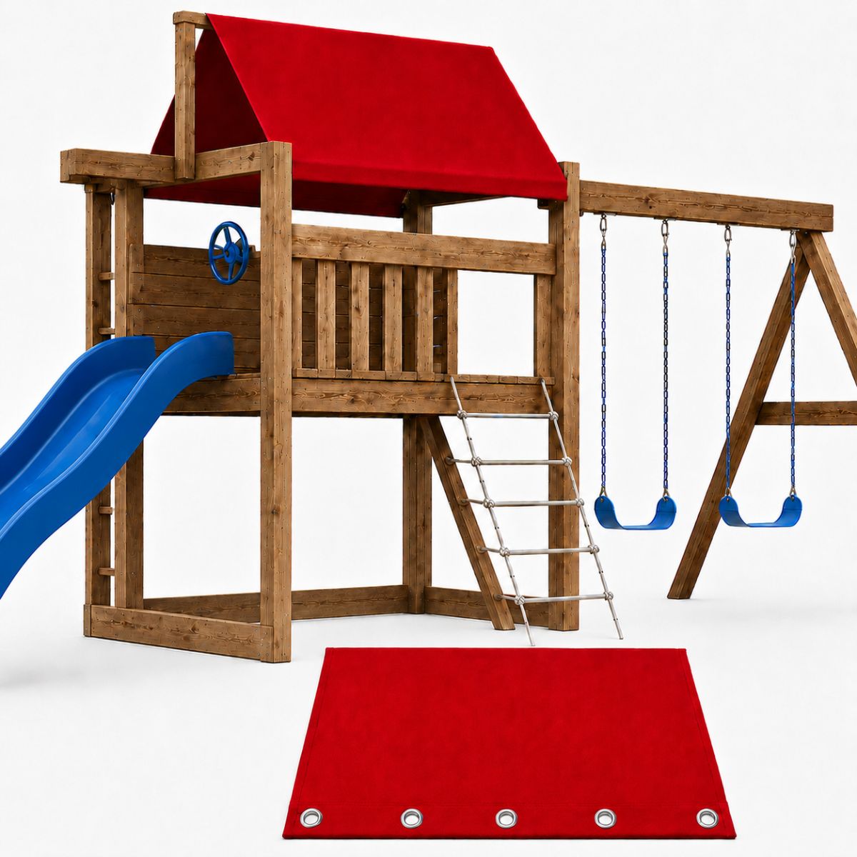 Custom Size Sunbrella Fabric Playset Canopy with Grommets