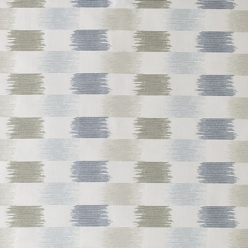 Sunbrella navy, light blue, and taupe fabric swatches for outdoor projects.