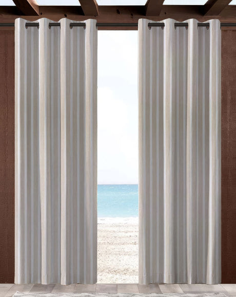 Sunbrella Shore Linen Indoor/Outdoor Curtain Panel