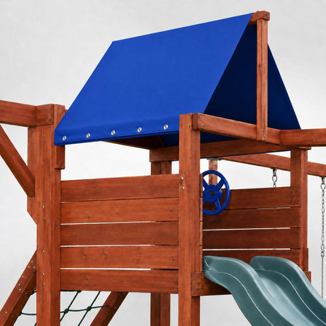 Custom Size Sunbrella Fabric Playset Canopy with Snap Fasteners
