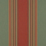 Sunbrella Vintage Henna / Fern 4969-0000 46-Inch Stripes Awning / Shade Fabric