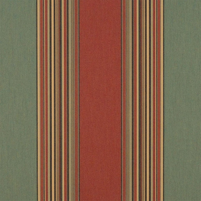Sunbrella Vintage Henna / Fern 4969-0000 46-Inch Stripes Awning / Shade Fabric