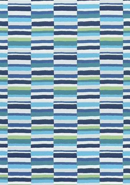 Thibaut Carnivale Blue and Green W74686 Festival Collection Upholstery Fabric