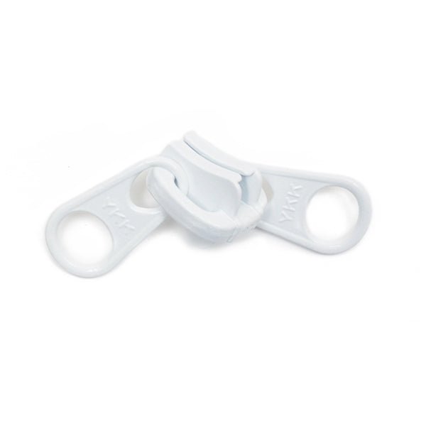 YKK #8 Coil Non-Lock 2-Tab Slider - White 25 pack