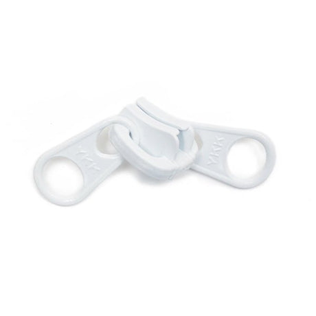YKK #8 Coil Non-Lock 2-Tab Slider - White 25 pack