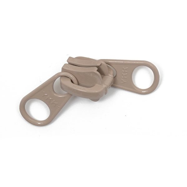 YKK Vislon #10 Non-Lock 2-Tab Slider - Beige 25 pack