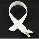YKK Vislon #10 Separating Zipper AutoLok Double Pull Plastic Slider 24 inch White