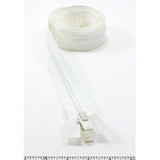 YKK Vislon #10 Separating Zipper AutoLok Double Pull Plastic Slider 60 inch White