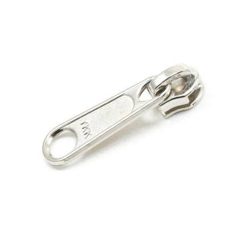 YKK Ziplon #4.5CNDFL Metal Slider Non-Lock Long Single Pull Nickel Plated