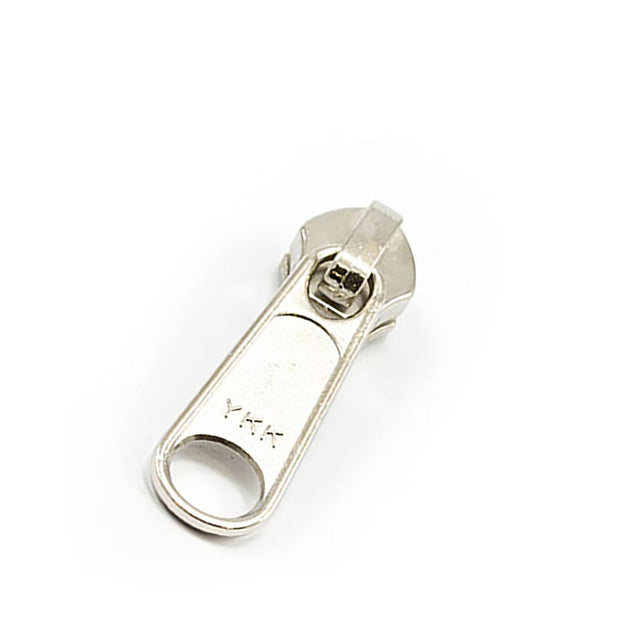 YKK Ziplon #5CNDFL Metal Slider Non-Lock Long Single Pull Nickel Plated