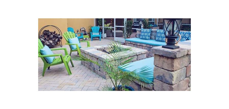 Sunbrella RAIN Fire Pit Cushions and Pillows Add Color Pops to Patio