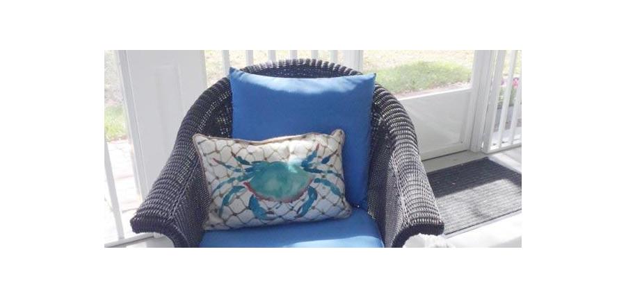Custom Cushion Set in Vibrant Canvas Capri Revives Patio Chair