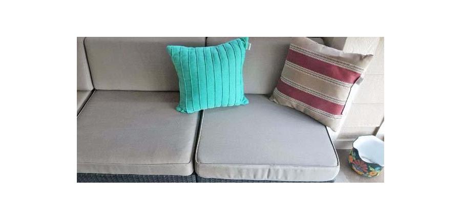 Sunbrella Canvas Taupe Seat Cushion Made to Match Existing Loveseat