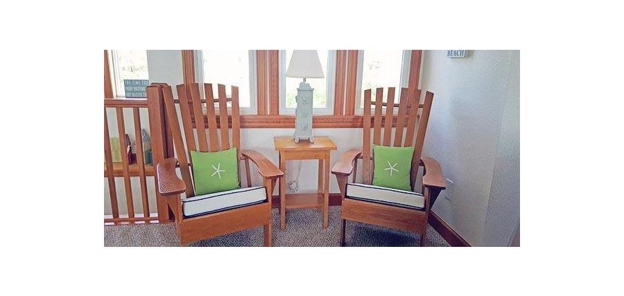 Adirondack Chairs Shine With Custom Outdura Sparkle Seat Cushions