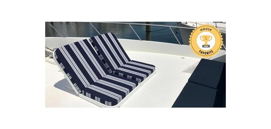 Sunbrella Navy Stripe a Perfect Choice for Marine Chair Cushions