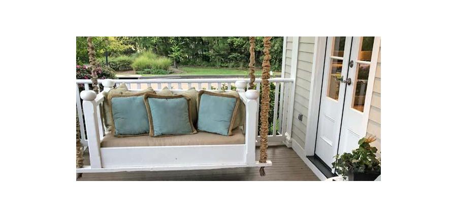 Textured Tweed Cushions Dress Up Porch Swing Daybed and Rocker