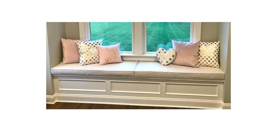 Blush, Gold, and Glam: Cozy Window Seat Cushions and Pillows
